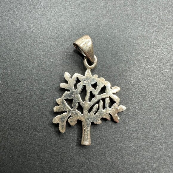 Sterling 925 Silver Tree or Tree Of Life Small Pendant For Necklace - Picture 2 of 5